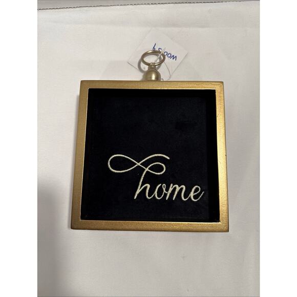 Black Velvet and Gold "Home" sign - Guilded Midnight Collection, Dark Academia - Picture 2 of 11